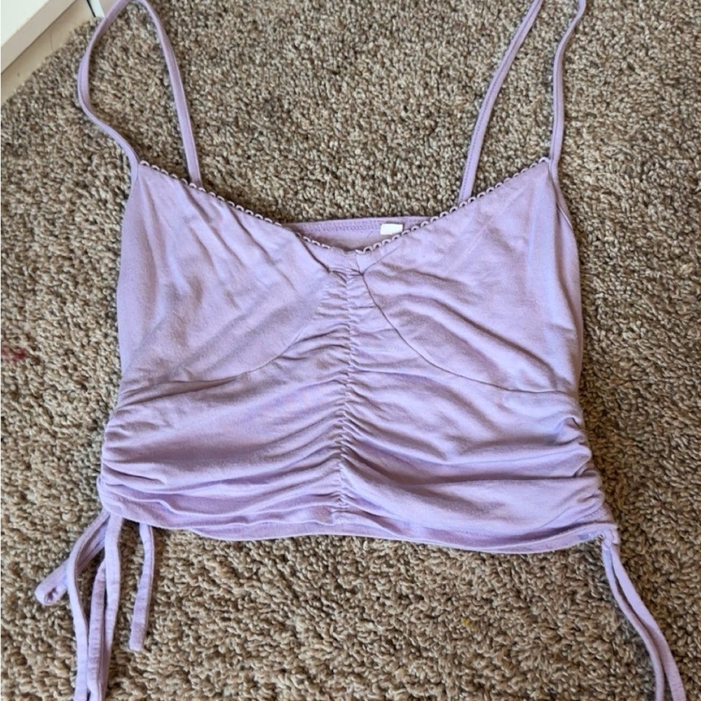 PacSun Purple Ruched Camisole Tank Top